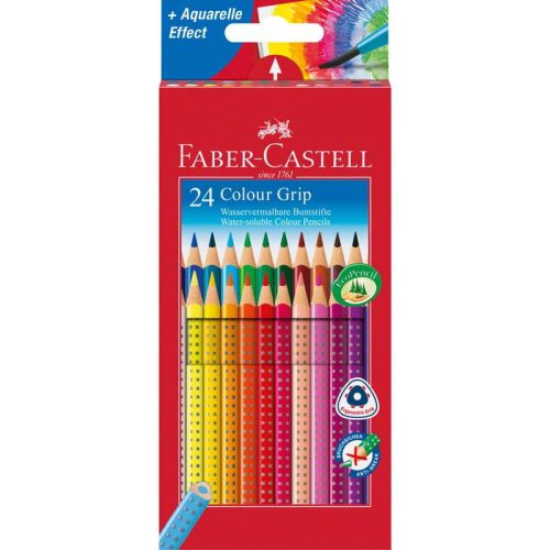 Faber-Castell 'Grip 2001' színes ceruza készlet, háromszögletű, 24 különböző szín (TR-162401)