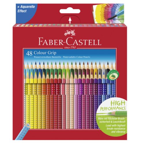 Faber-Castell 'Grip 2001' színes ceruza készlet, háromszögletű, 48 különböző szín (TR-402471)