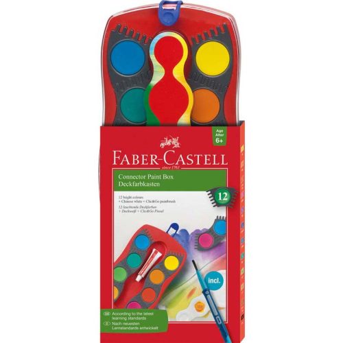 Faber Castell 12db-os vízfesték összeillszthető dobozban 6+