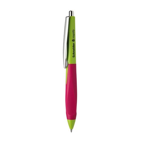 Schneider 'Haptify' Golyóstoll, 0,5 mm, nyomógombos, rózsaszín-lime színű tolltest,kék