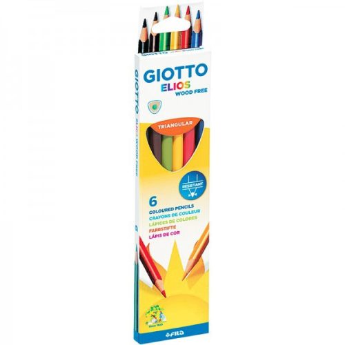 Giotto 'Elios' színes ceruza készlet, háromszögletű, 6 különböző szín