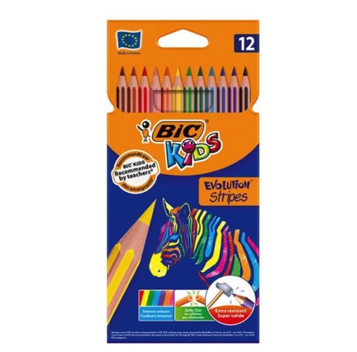 BIC Kids Evolution Stripes színesceruza készlet 12 db hajlékony (950522)