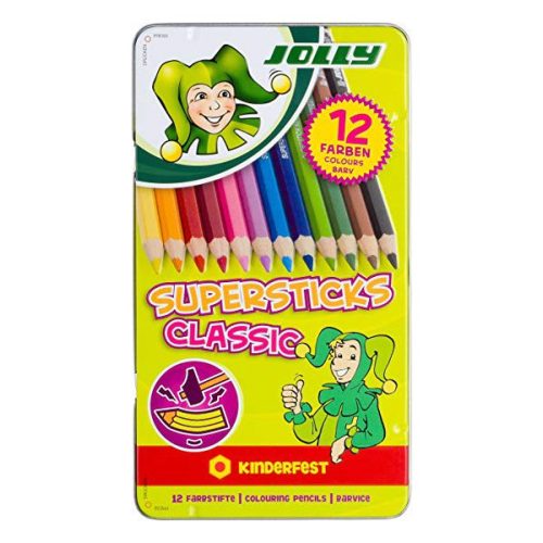 Jolly Classic színes ceruza fém dobozban, 12 különböző szín