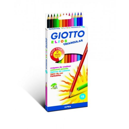 Giotto 'Elios' színes ceruza készlet, háromszögletű, 12 különböző szín