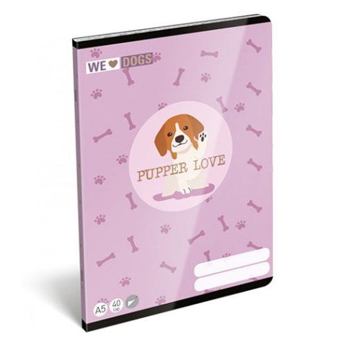 Lizzy Card A/5 20-32 sima füzet We Love Dog Pups