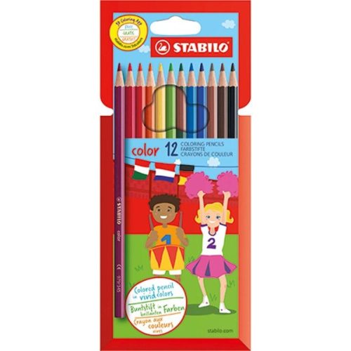 Stabilo 'Color' Színes ceruza készlet, hatszögletű, 12 különböző szín
