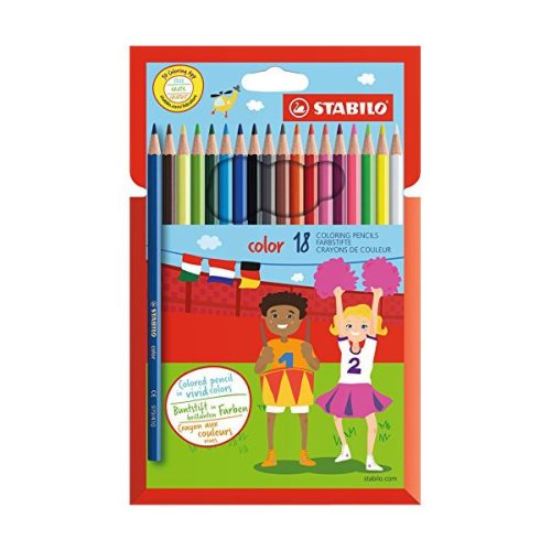 Stabilo 'Color' Színes ceruza készlet, hatszögletű, 18 különböző szín