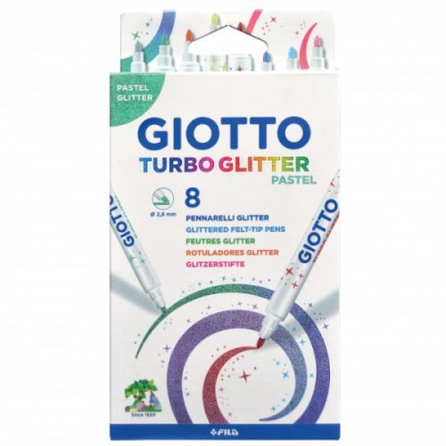 Giotto Turbo Glitter Rostirón 8 különböző szin csillámos pasztel (426300)