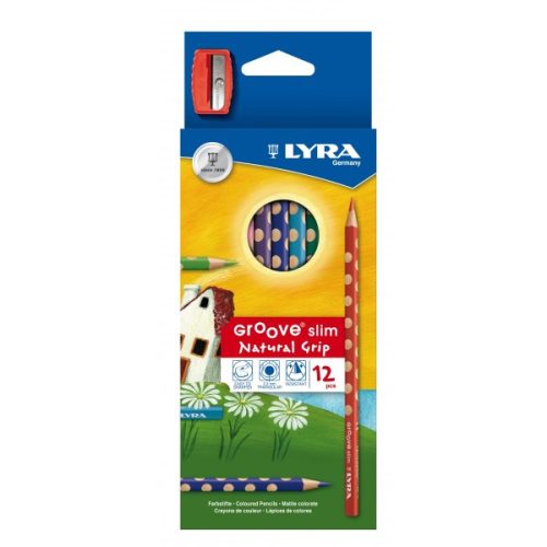 LYRA Groove Slim Színes ceruza készlet,12 különböző szín, hegyezővel