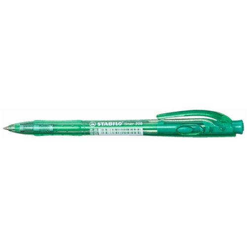 Stabilo Liner 308,zöld,0,38 mm,nyomógombos