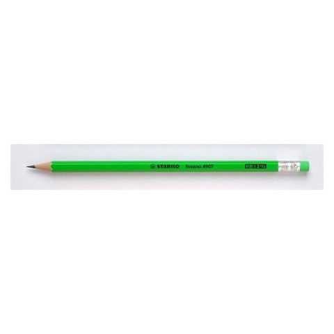 Stabilo 'Swano Neon'Grafitceruza radírral, HB, hatszögletű,zöld