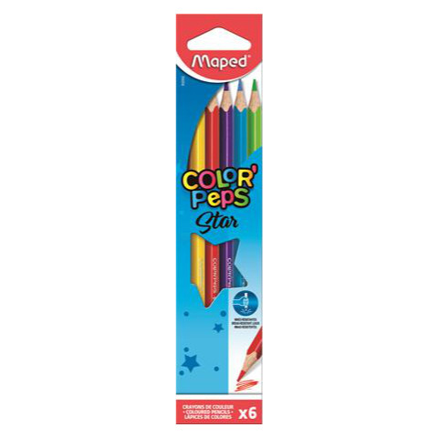 Maped 'Color'Peps'Színes ceruza készlet, háromszögletű, 6 különböző szín