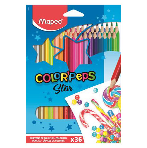 Maped 'Color'Peps' Színes ceruza készlet, háromszögletű,36 különböző szín