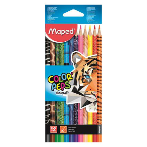 Maped 'Color 'Peps Animals' Szines ceruza készlet, háromszögletű 12 különböző szin