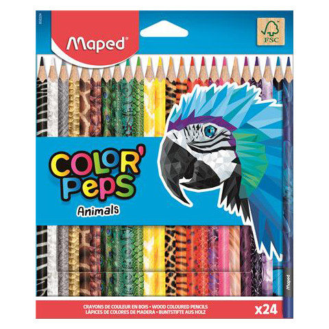 Maped 'Color 'Peps Animals' Szines ceruza készlet, háromszögletű 24 különböző szin