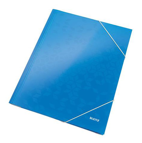 Leitz 'Wow' Gumis mappa, A/4, karton, lakkfényű kék