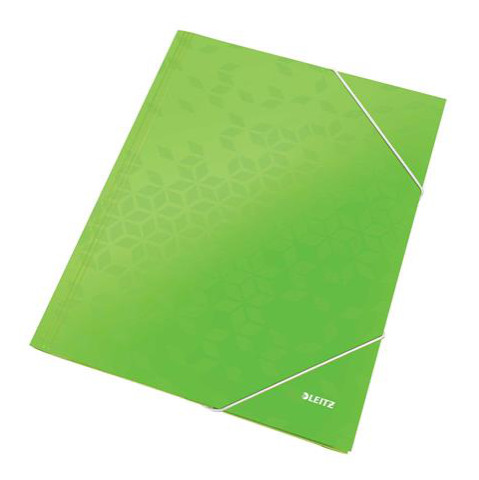 Leitz 'Wow' Gumis mappa, A/4, karton, lakkfényű világos zöld