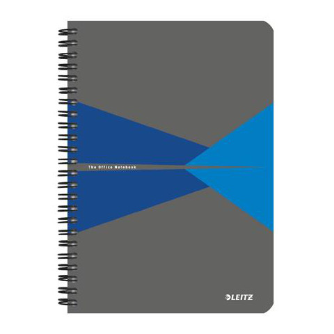 Leitz 'Office szürke-kék' spirálfüzet, A5, kockás, 90 lapos