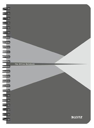 Leitz 'Office szürke' spirálfüzet, A5, vonalas, 90 lapos, PP borító