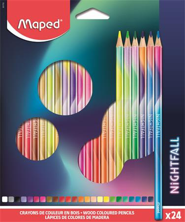Maped 'Nightf all" Színes ceruza készlet  háromszögletű 24 db/cs