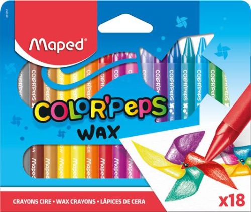 MAPED 'Color'Peps Wax' zsírkréta,18 különböző szín