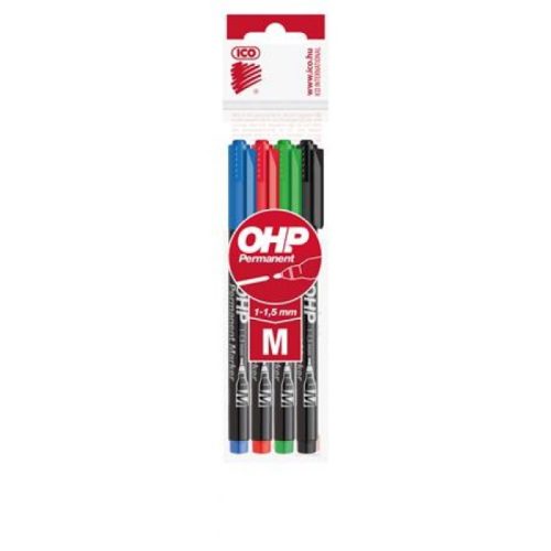 ICO alkoholos marker készlet, OHP, 1-1,5 mm, M, 4 különböző szín